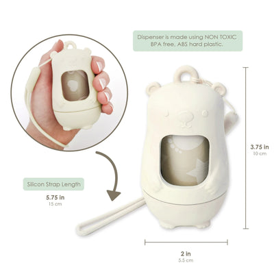 Saco de Fraldas Descartáveis e Refil Moodie Teddy Bear Vanilla Dream - Design Compacto e Atraente